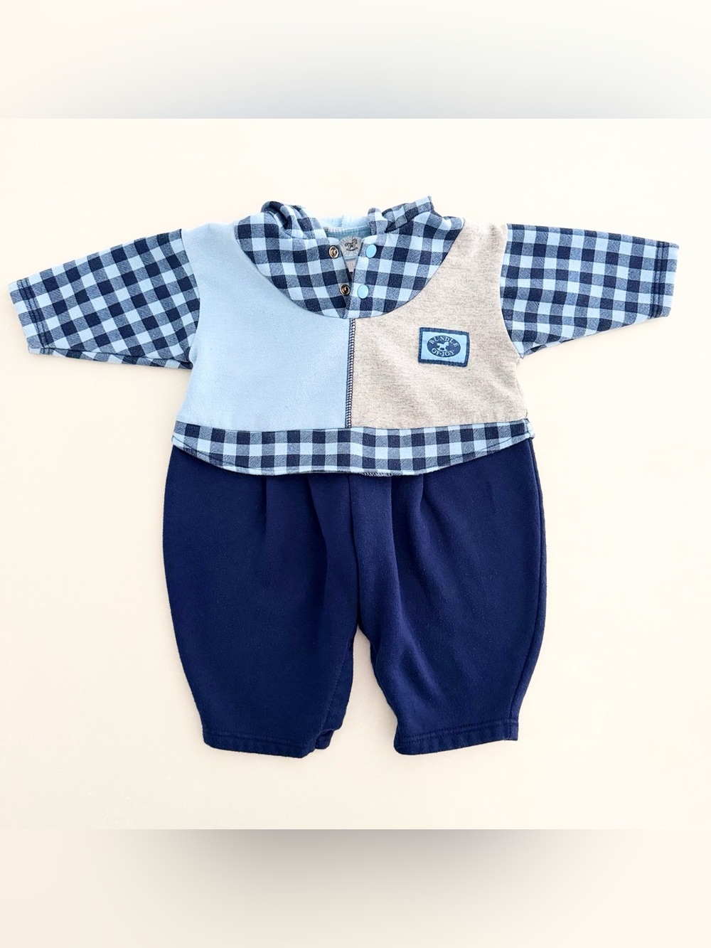 Vintage 90s Bundle of Joy Baby Hooded Romper • Size 12M